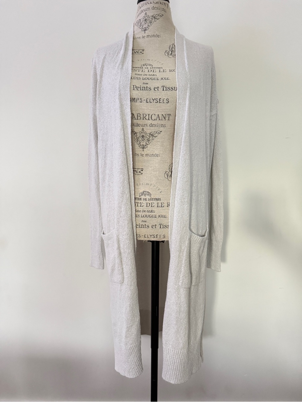 GAP Light Gray Open-Front Longline Cardigan